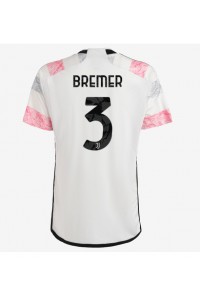 Juventus Gleison Bremer #3 Jalkapallovaatteet Vieraspaita 2023-24 Lyhythihainen